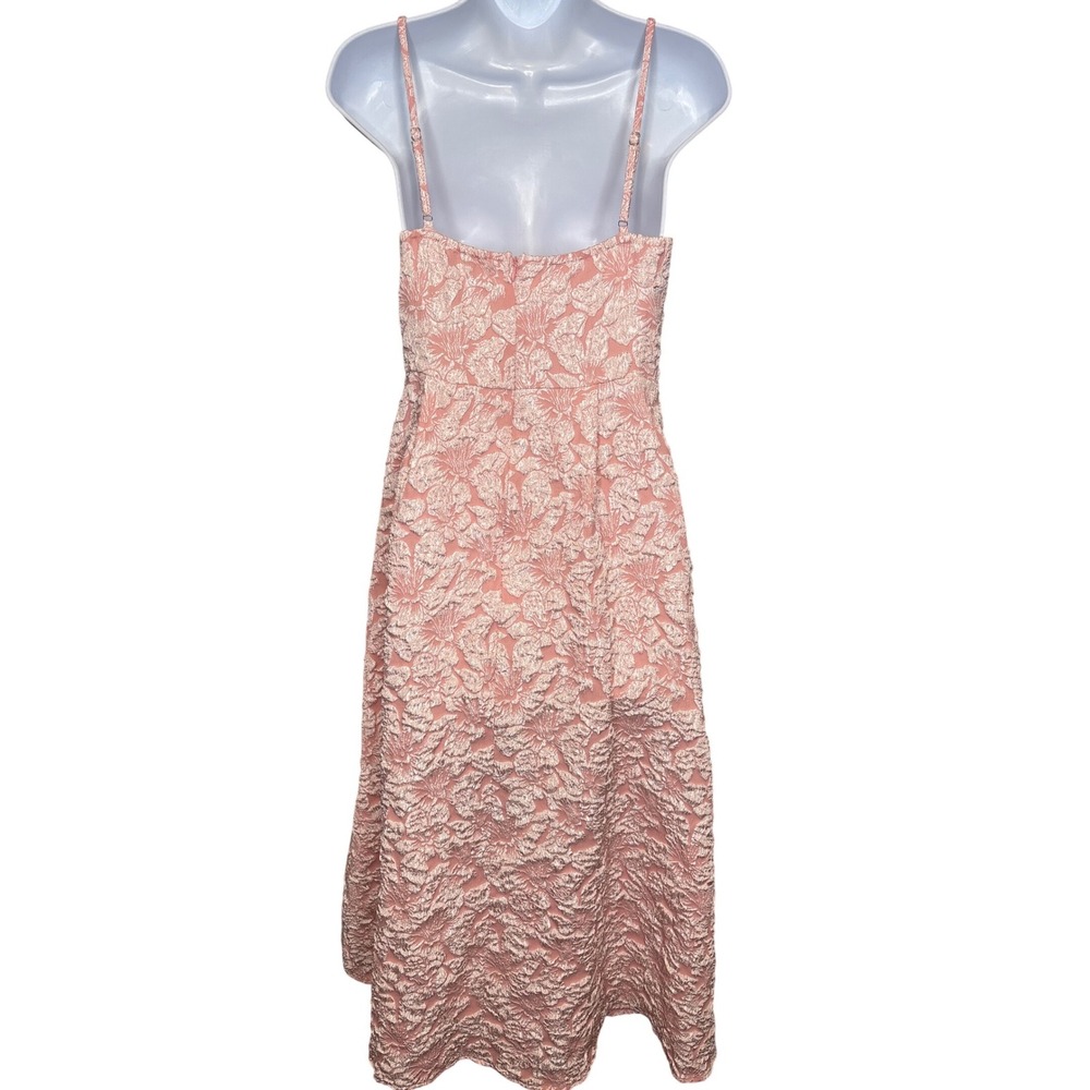Floreya Women Pink Floral Brocade Midi Dress L Excellent Coquette‎ Cocktail - Picture 2 of 8